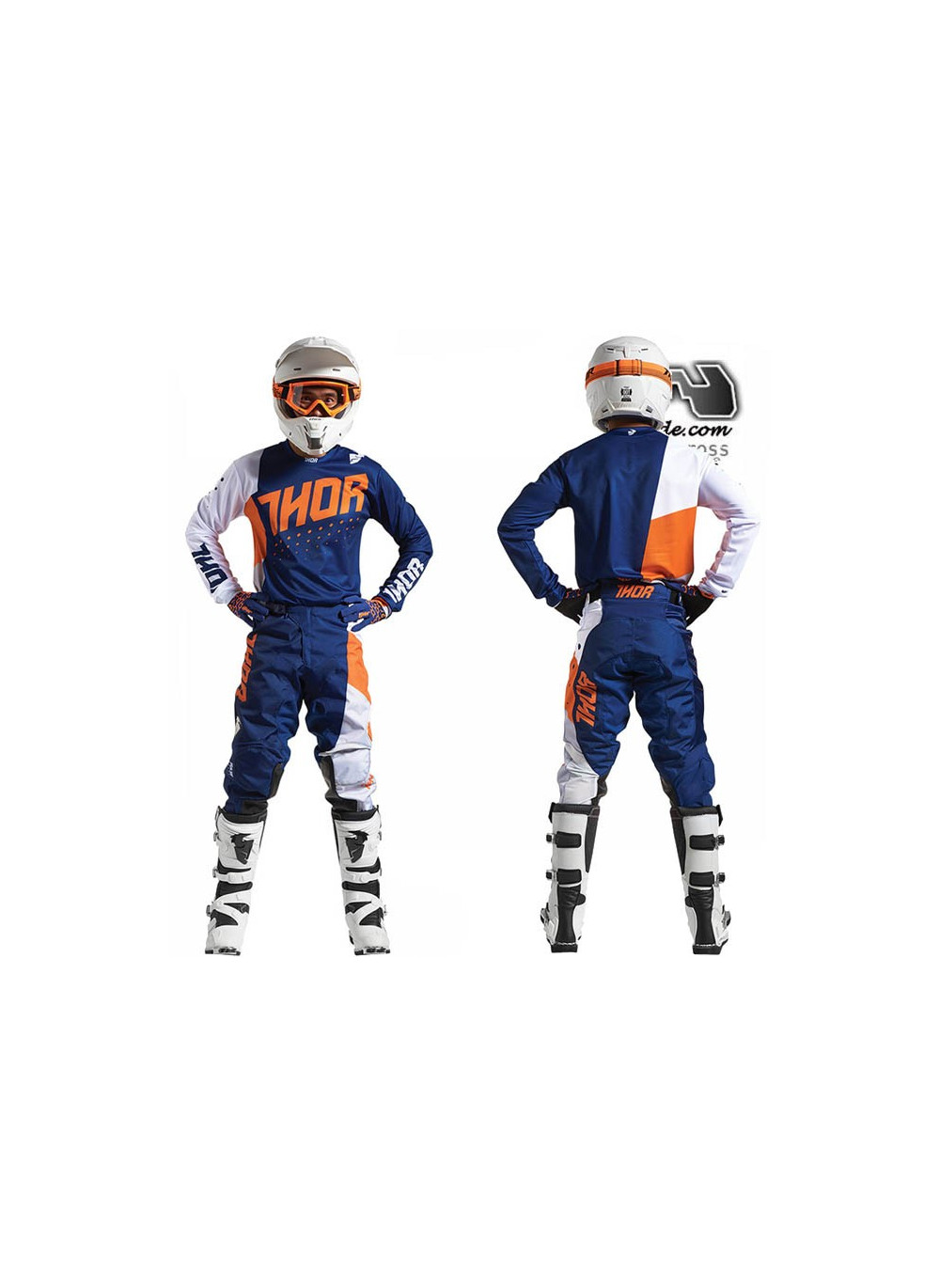 9ride vous propose une tenue motocross enfant thor Orange/Bleu PULSE