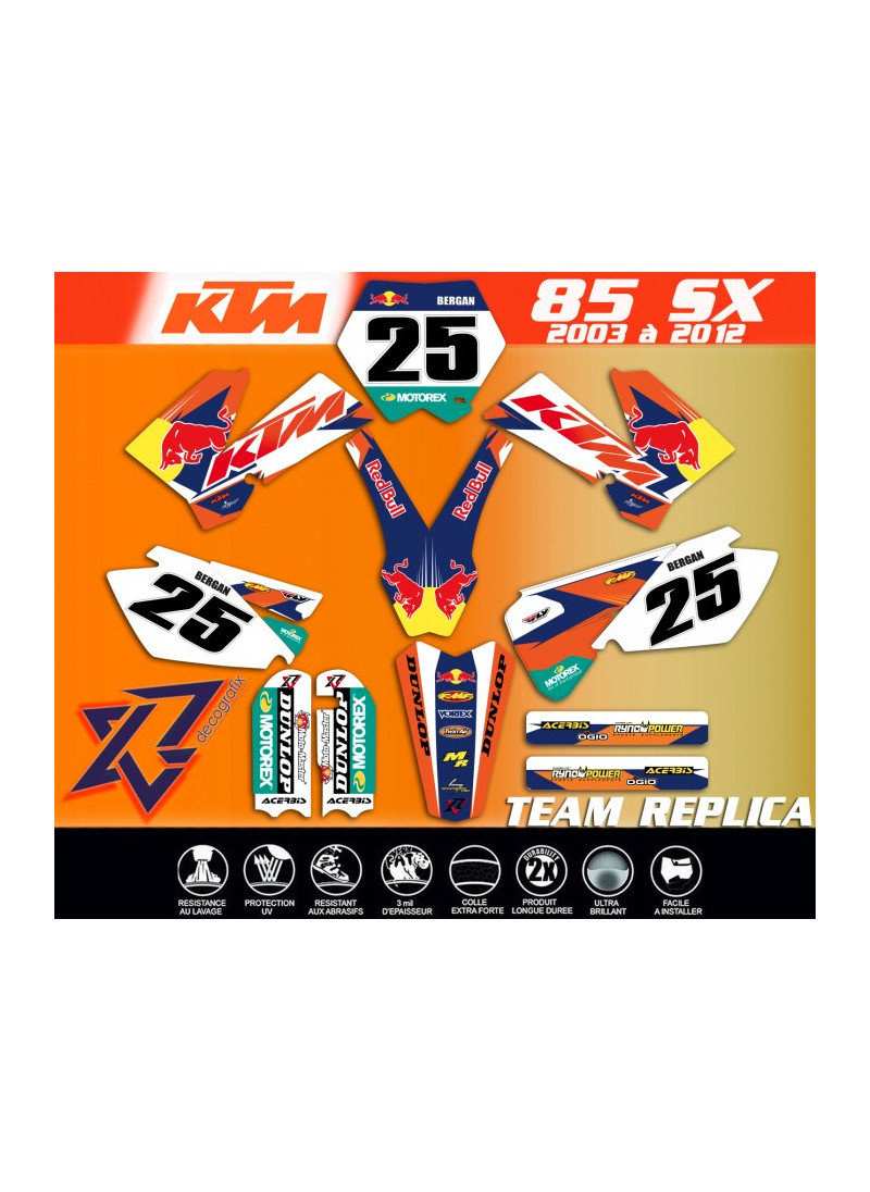 Kit déco KTM 85 sx de 2003 à 2012