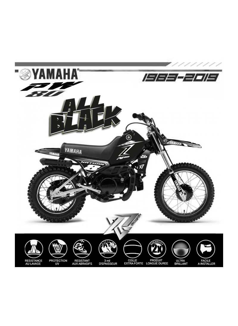  KIt  deco  motocross piwi 80 peewee Yamaha  PW80 NOIR  sur 