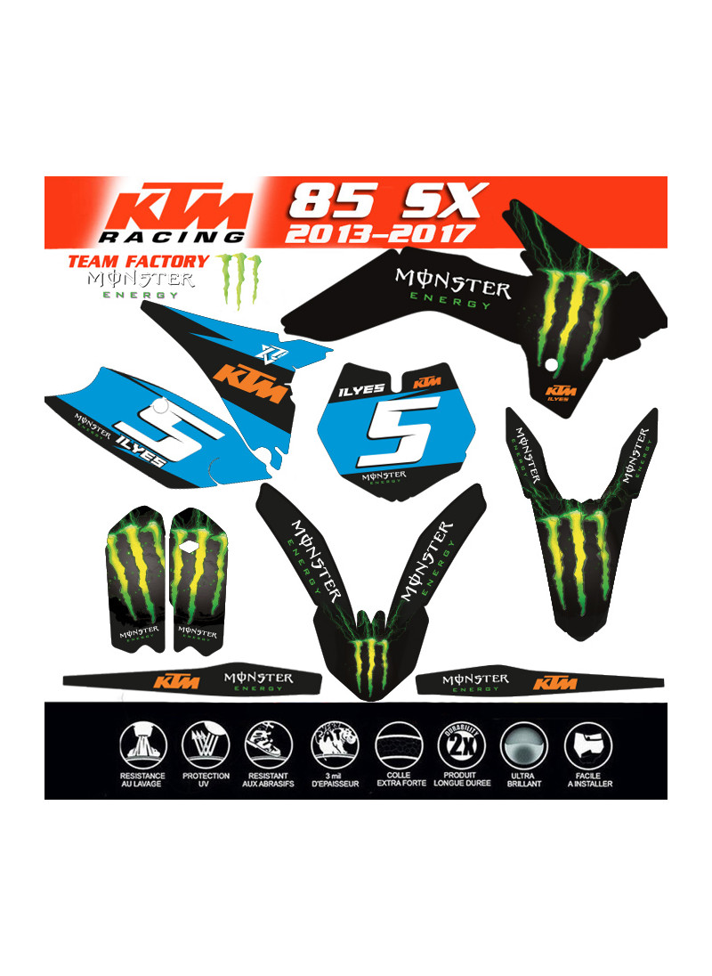 Kit déco KTM 85 SX MONSTER ENERGY de 2013 à 2017 Decografix